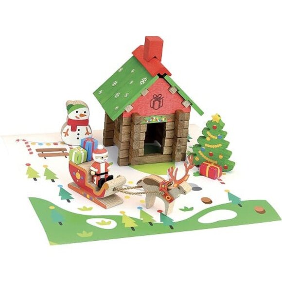 NWT Jeujura Wooden Toys Santa's House Building Set - Picture 2 of 3